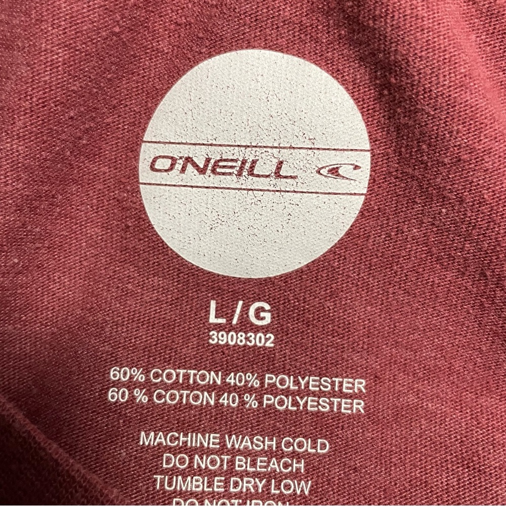 O'Neill Burgundy Short Sleeve Tee Classic Fit Men’s Large - Picture 4 of 5